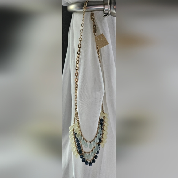 New Lia Sophia Refresh Necklace, Glass & Resin Beads, Gold, Blue, NWOB - Picture 8 of 12